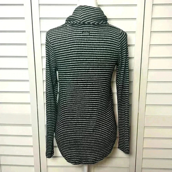 Lucky Brand Bonne Chance Cowl Neck Striped Sweater Size XS Black & White - Picture 6 of 9